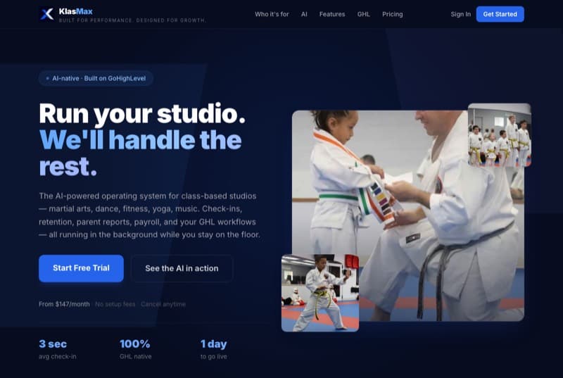 Klasmax website home page