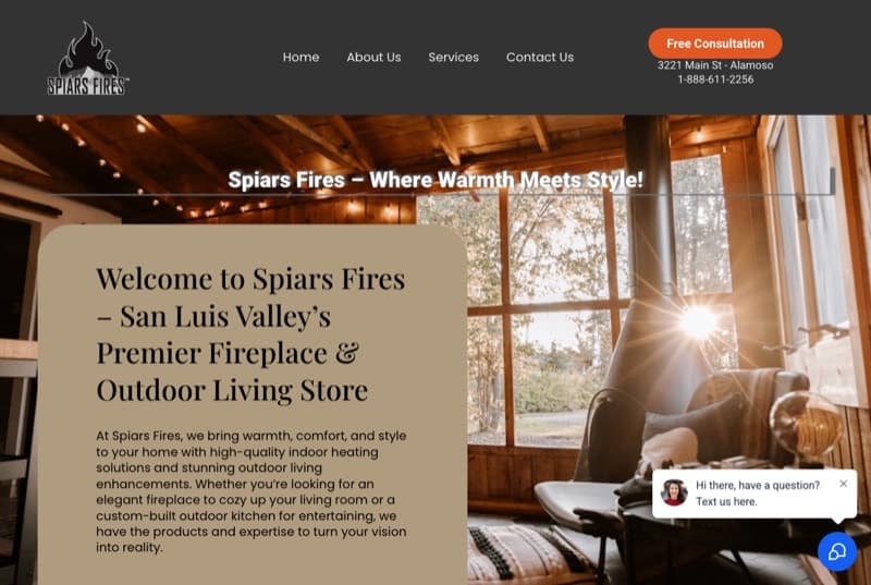 Spiars Fires website home page