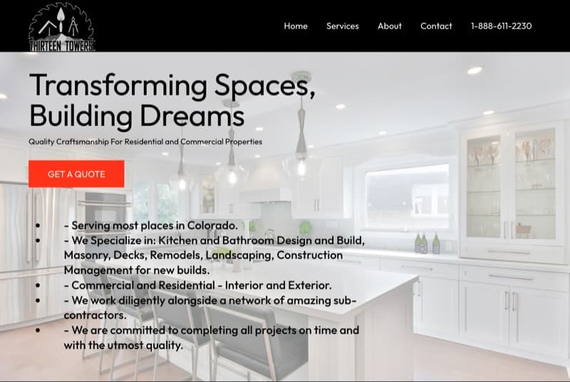 Thirteen Towers GC website home page